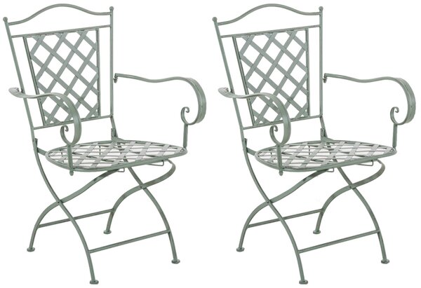 Kovová stolička Adara (SET 2 ks) - Zelená antik