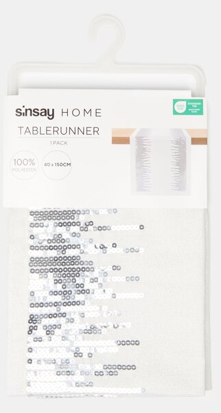 Sinsay - Stolový behúň s flitrami - strieborná