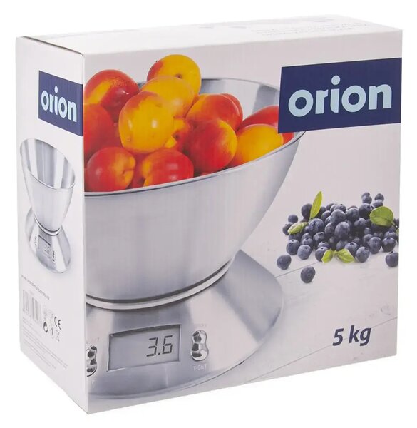 Kuchynská váha digitálna s miskou, nerezová ORION 130572