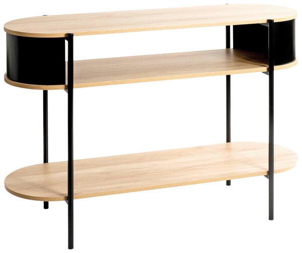 KONZOLOVÝ STOLÍK, čierna, farba duba, kov, kompozitné drevo, 110/39/76 cm - Online Only obývacie izby, Online Only