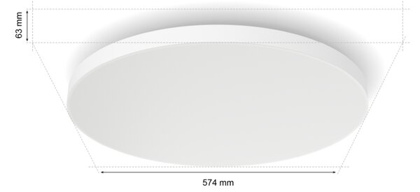 Philips Hue White and color ambiance 8720169277557 Datura XL Round stropné svietidlo D574mm LED 67W/5390lm 2000-6500K+RGB biela
