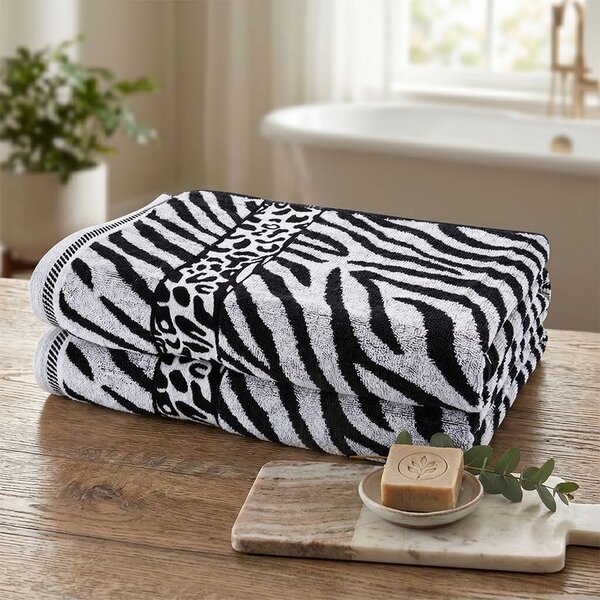 Súprava 2 ks žakárových osušiek ZEBRA sivá 70 x 140 cm