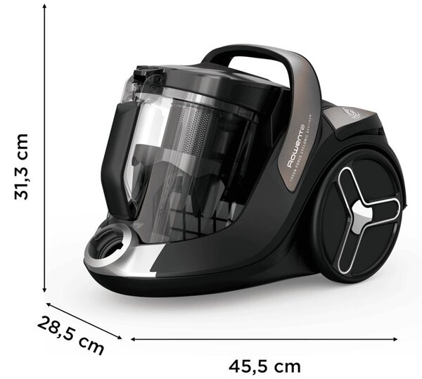 Green Force Cyclonic Effitech®+ Animal Bezsáčkový vysávač, čierny ROWENTA RO7C66EA