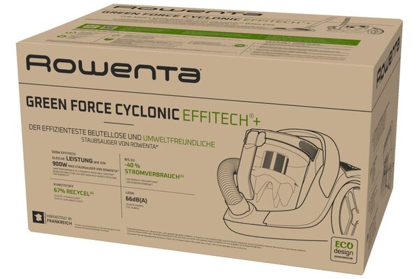 Green Force Cyclonic Effitech®+ Animal Bezsáčkový vysávač, čierny ROWENTA RO7C66EA