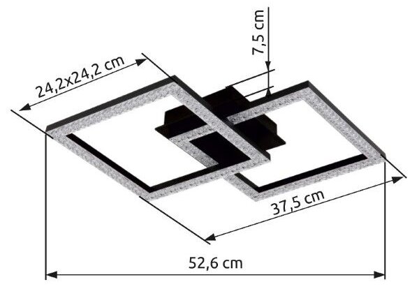 GLOBO 67328-20D SAPENA stropné svietidlo LED 20W/1470lm 3000K čierna matná, priehľadná