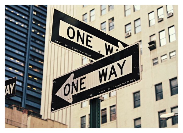 Sklenený obraz - New York ONE WAY (70x50 cm)