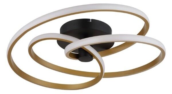 GLOBO 67183-40G GLYXAR stropné svietidlo D500mm LED 40W/2500lm 3000K čierna, zlatá, biela