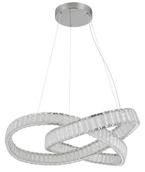 GLOBO 67162-110CCT MUCKY závesné svietidlo D780mm LED 110W/9389lm 2700-6500K chrómová, priehľadná, diaľkový ovládač