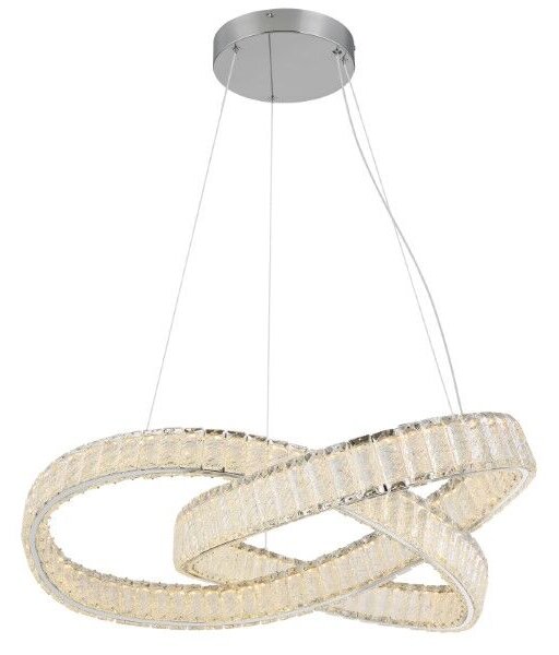 GLOBO 67162-110CCT MUCKY závesné svietidlo D780mm LED 110W/9389lm 2700-6500K chrómová, priehľadná, diaľkový ovládač
