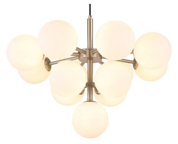 GLOBO 56143-13N GRAPPY závesné svietidlo D560mm 13xG9 matný nikel, biela
