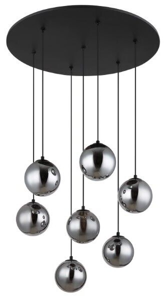 GLOBO 56133-7H RIHA závesné svietidlo D550mm 7xG9 LED 3,5W/130lm 3000K čierna matná, dymová