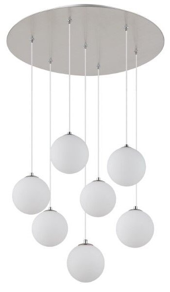 GLOBO 56140-7H RIHA závesné svietidlo D550mm 7xG9 LED 3,5W/310lm 3000K matný nikel, biela
