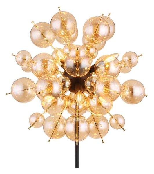 GLOBO 15633SA UDO stojacia lampa V1550mm 6xE14 čierna matná, jantárová