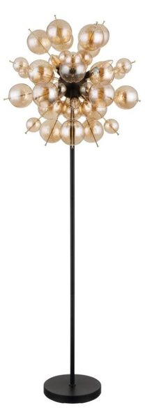 GLOBO 15633SA UDO stojacia lampa V1550mm 6xE14 čierna matná, jantárová