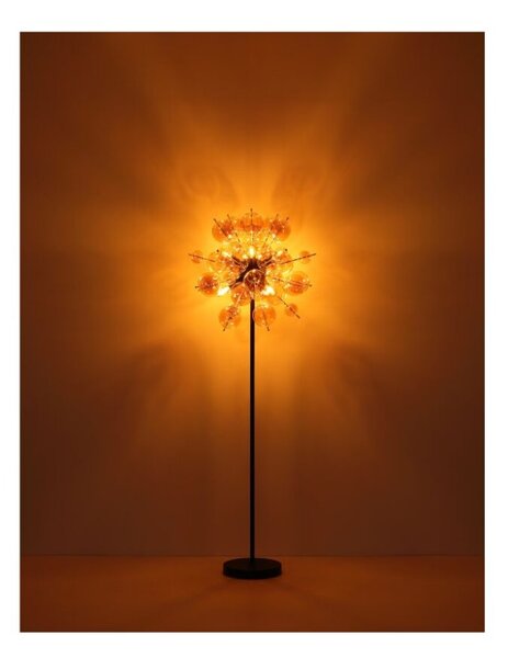 GLOBO 15633SA UDO stojacia lampa V1550mm 6xE14 čierna matná, jantárová