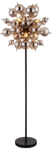 GLOBO 15633SS UDO stojacia lampa V1550mm 6xE14 čierna matná, dymová