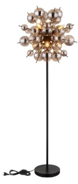 GLOBO 15633SS UDO stojacia lampa V1550mm 6xE14 čierna matná, dymová