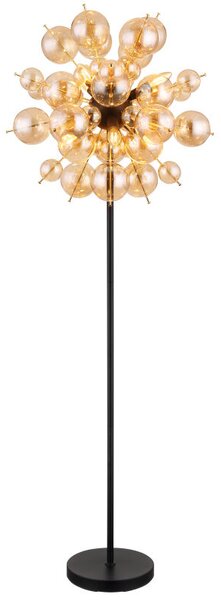 GLOBO 15633SA UDO stojacia lampa V1550mm 6xE14 čierna matná, jantárová