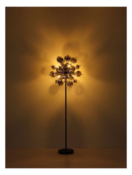 GLOBO 15633SS UDO stojacia lampa V1550mm 6xE14 čierna matná, dymová