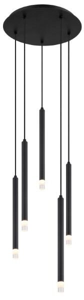 GLOBO 15629-5 BLAKE závesné svietidlo D340mm 5xG9 čierna, priehľadná