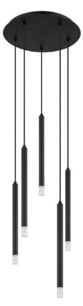 GLOBO 15629-5 BLAKE závesné svietidlo D340mm 5xG9 čierna, priehľadná