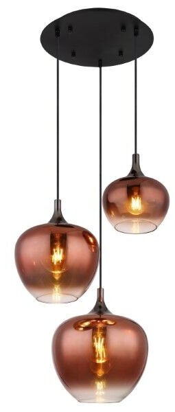 GLOBO 15548-3HG MAXY závesné svietidlo D480mm 3xE27 čierna, medená