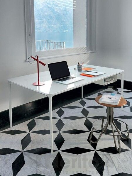 SLIM OFFICE luxusný kancelársky stôl pevný sklo, keramika SOVET