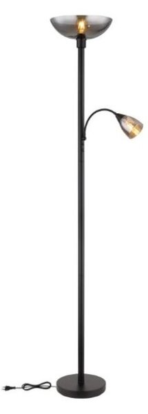 GLOBO 58903 BLADE stojacia lampa V1780mm 1xE27, 1xE14 čierna, dymová