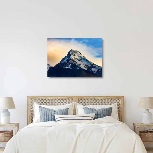 Sklenený obraz zasnežených hôr, Nepál (70x50 cm)