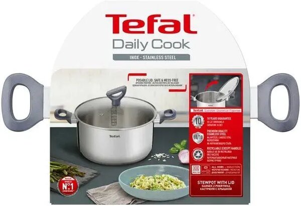 Daily Cook Hrniec s pokrievkou 20 cm, nerezový TEFAL G7124445