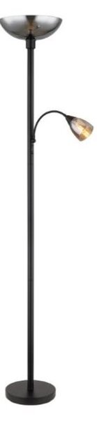 GLOBO 58903 BLADE stojacia lampa V1780mm 1xE27, 1xE14 čierna, dymová