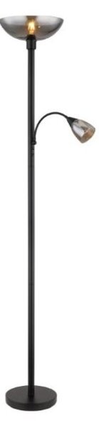 GLOBO 58903 BLADE stojacia lampa V1780mm 1xE27, 1xE14 čierna, dymová