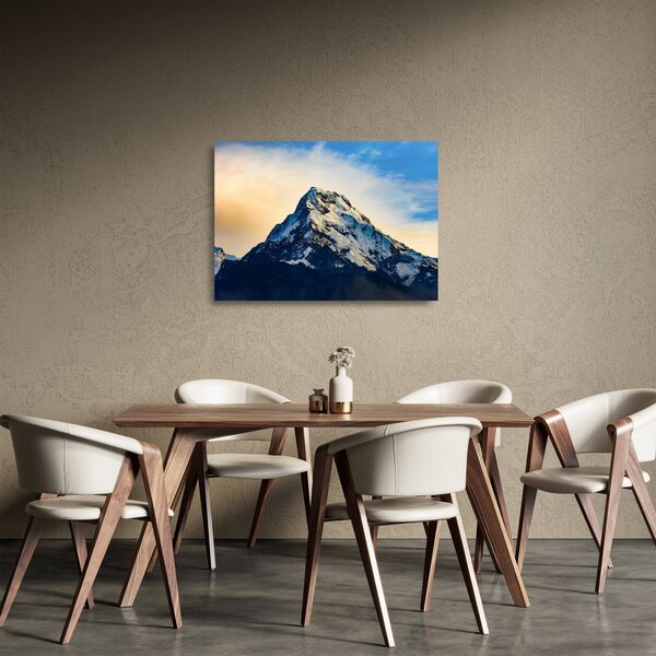 Sklenený obraz zasnežených hôr, Nepál (70x50 cm)