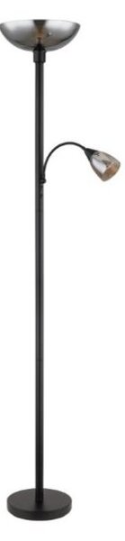 GLOBO 58903 BLADE stojacia lampa V1780mm 1xE27, 1xE14 čierna, dymová