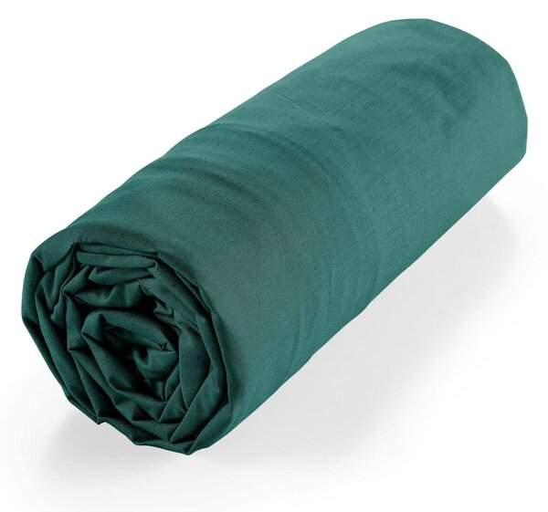 Zelená napínacia plachta z Bio bavlny 160x200 cm Biolina – douceur d'intérieur