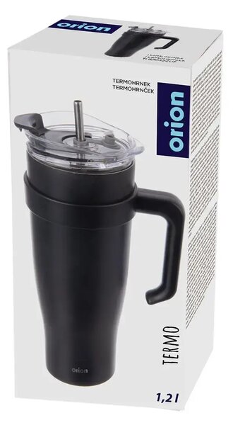 Termohrnček 1,2 l, nerez/plast, čierny ORION 112284
