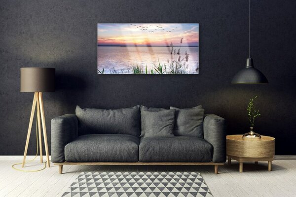 Skleneny obraz More vtáky nebo krajina 100x50 cm 2 Prívesky
