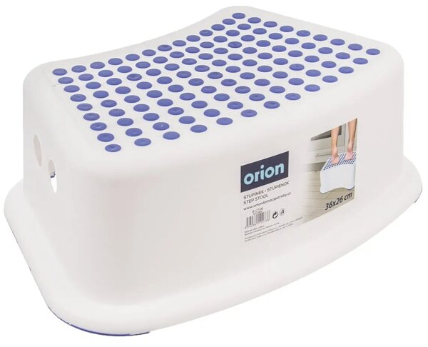 Stolička s protišmykovým povrchom, plastová, biela ORION 812106