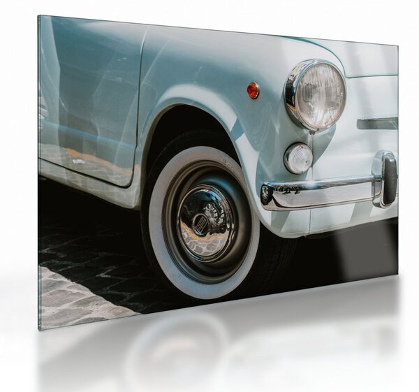 Sklenený obraz - Retro auto Fiat (70x50 cm)