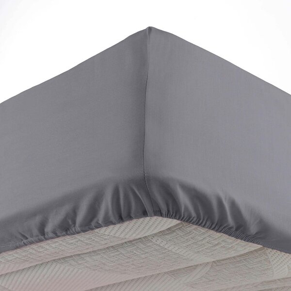 Antracitová napínacia plachta z mikrovlákna 90x190 cm Oscar – douceur d'intérieur