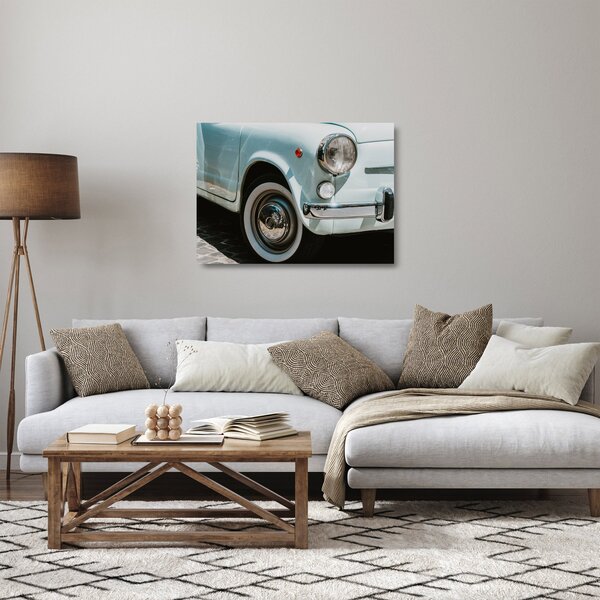 Sklenený obraz - Retro auto Fiat (70x50 cm)