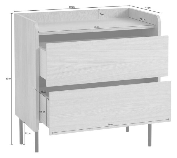 Čierna vysoká komoda v dekore duba 80x82 cm Wrap – Selection