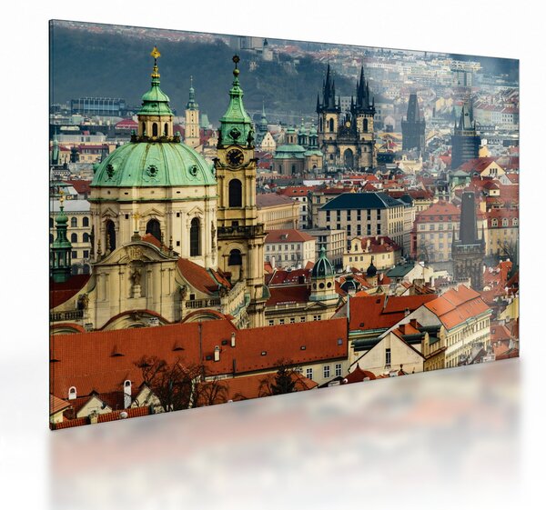 Sklenený obraz - Panorama Prahy (70x50 cm)