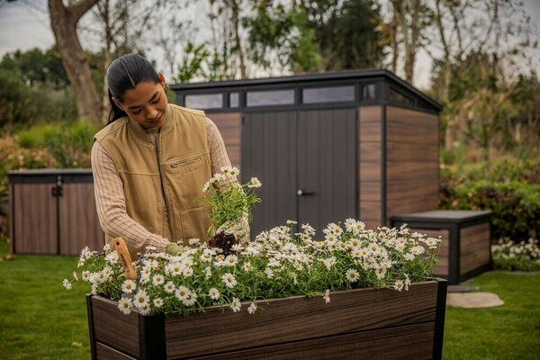 Deco Elevated Garden Bed Kvetináč 156 × 113 × 47 cm, walnut KETER 263873