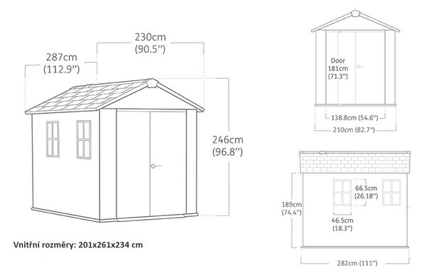 Apex Záhradný domček 9x7,5, ashwood KETER 263957