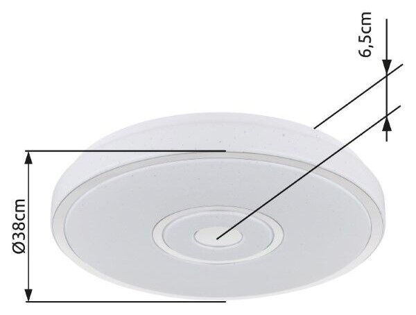 GLOBO 41264 ASTANIA stropné svietidlo D380mm LED 24W/1400lm 3000K biela, starlight efekt
