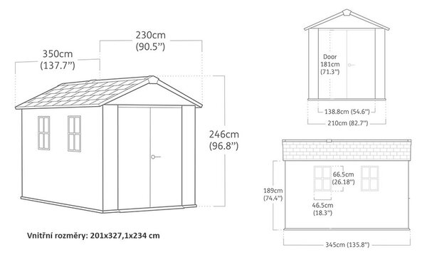 Apex Záhradný domček 11x7,5, ashwood KETER 263959