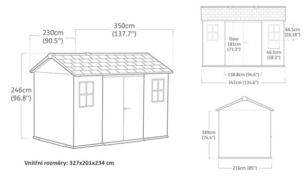 Apex Záhradný domček 11x7,5, walnut KETER 263960