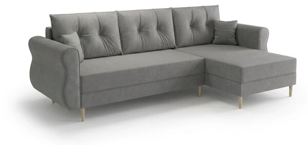 Rozkladacia obojstranná sedacia súprava do L SILVIANO 230x140 cm, sivá