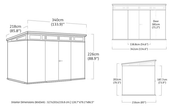 Pent Signature Záhradný domček 11x7, storm grey KETER 263853